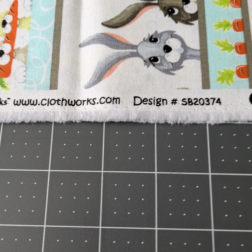 Suebee Harold The Hare Pictorial Stripes Cotton Fabric - Picture 3 of 3